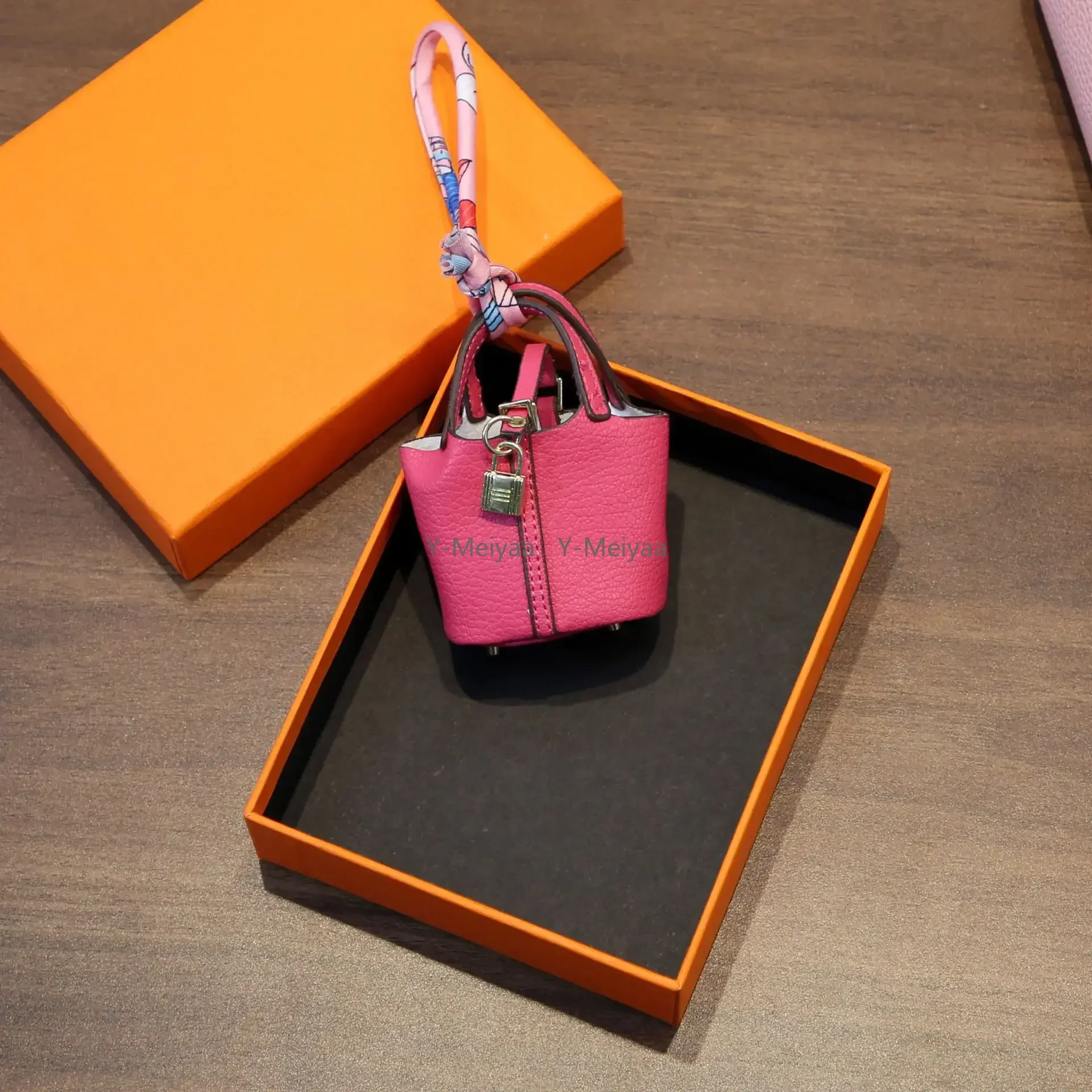 1PC Mini Korb Stil Leder Tasche Tasche Anhänger Decora Leichte Kompakte Damen Tasche Multi Farbe Täglichen Gebrauch Kopfhörer Lagerung tasche – Detail 12