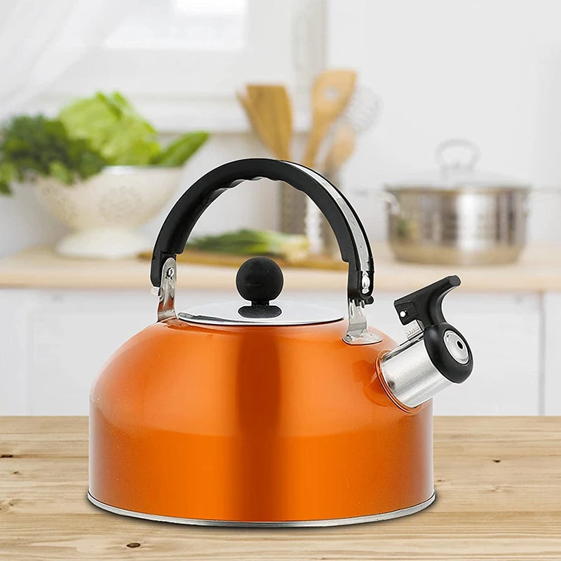 3L Stainless Steel Whistling Tea Kettle Food Grade Tea Pot For Make Tea Boil Water Compatible With Gas Stoves Induction Cooker