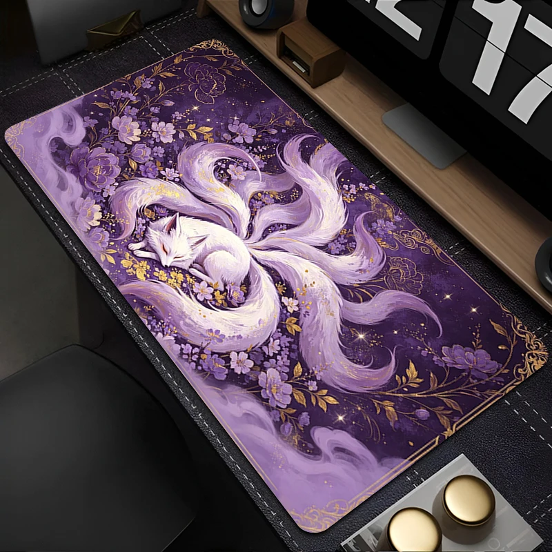 Mouse Pad Nine-Tailed Fox Extended Mouse Pad Gamer Carpet PC Computer Keyboard Desk Mat Anime Gaming Accessories Large Mousepad