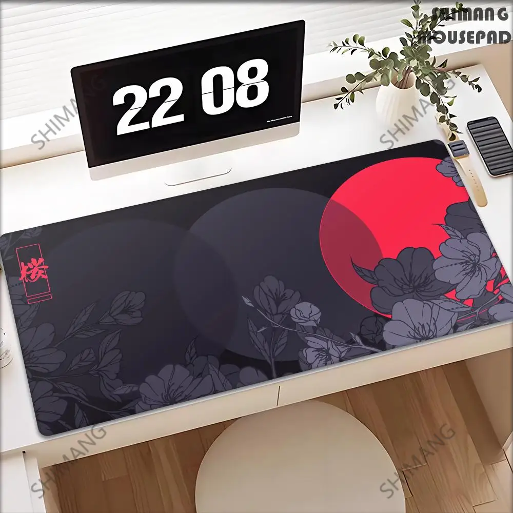 Pink Cherry Blossoms Speed Locking Edge Large Natural Rubber Mouse Pad Waterproof Game Desk Mousepad Keyboard Mat For Ladies