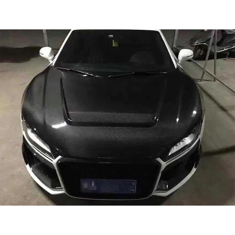 

For Audi R8 2008-2014 Carbon Fiber Hood Forged carbon Engine Cover Hood Car Headliner Hood Cover body kit