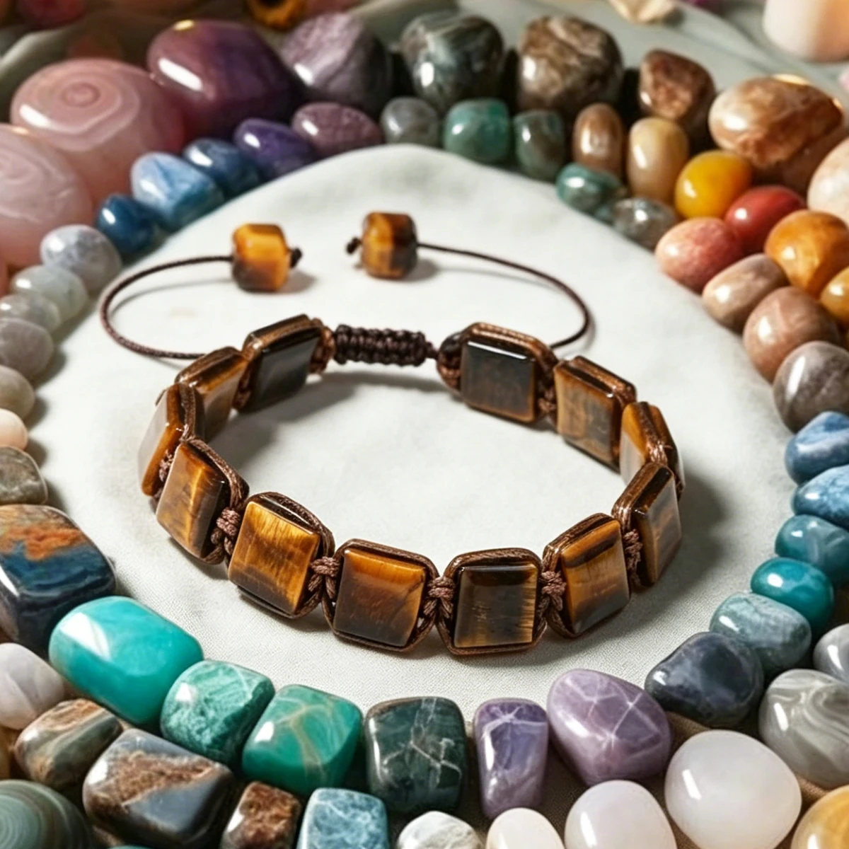 Herren-Armband aus natürlichem Citrin, gewebtes Armband, roher gelber Kristall, zieht Reichtum, Fülle, Heilstein, Schmuck, Geschenk für männliche Geschäftsleute – Detail 38