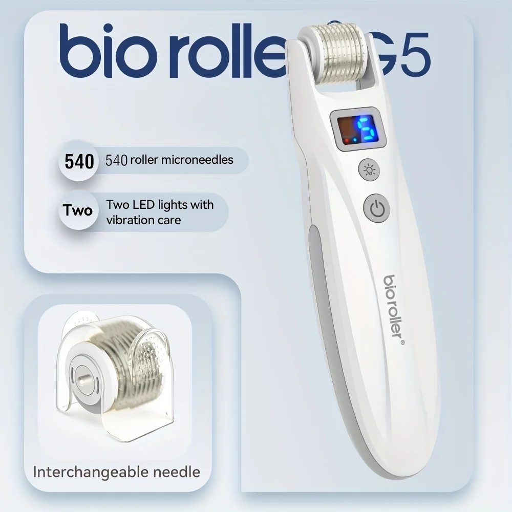 new-bio-derma-roller-g5-bio-roller-g5-microneedling-red-light-therapy-540-roller-ems-facial-machine-hair-beard-regrowth-tool