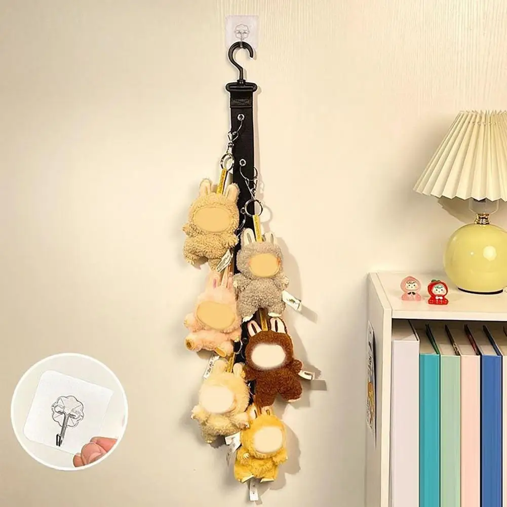 Plush Doll Organizer Stainless Steel Clip  Doll Display Stand Organizer Oxford Cloth Strap Reliable Plush Toy Holder With 8 Clip