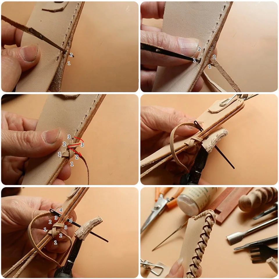 Leather Sewing Needle DIY Sewing Craft Tool Rope Lace Needle Double Hole Single Hole DIY Hand Tool for Leather Handmade Sewing