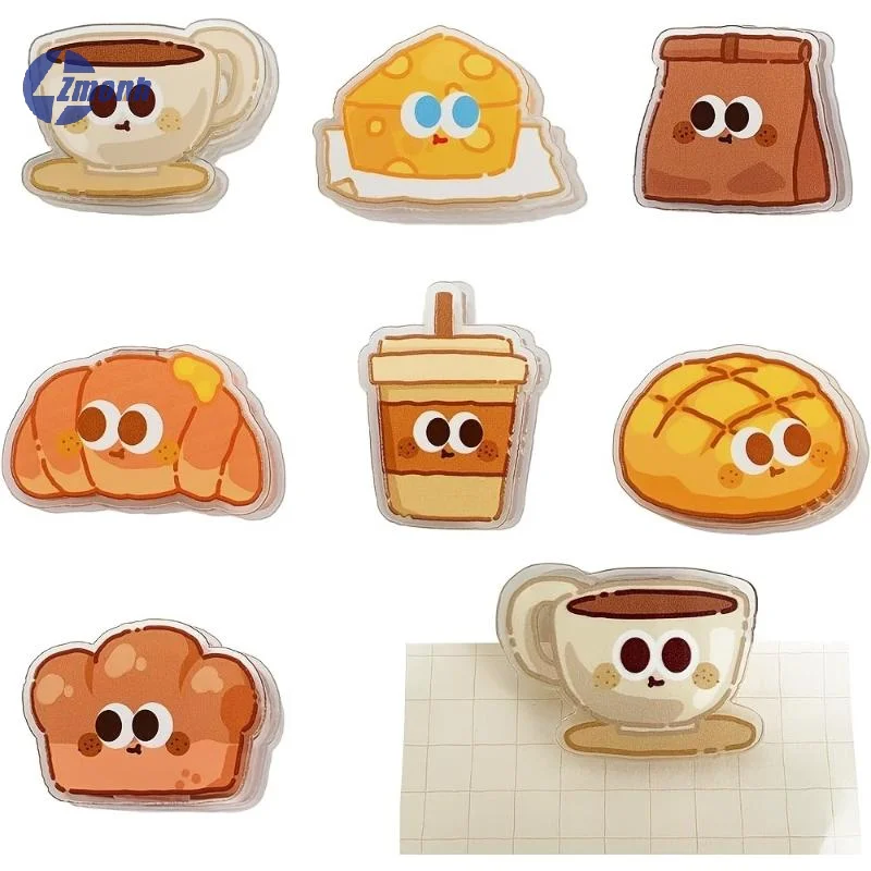 7Pcs Cartoon Bread Shaped Snack Bag Sealer Clips Multi Purpose Clips for Food Packages Receipts Notes Files Book Pages Photos