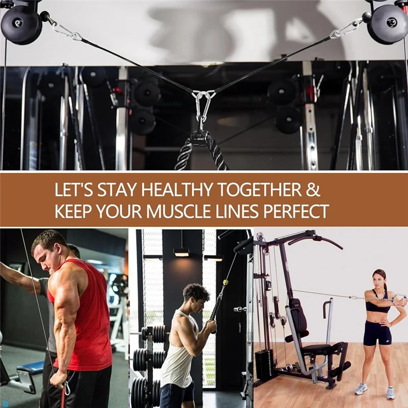 NALFI-4 Uds extensión de Cable de gimnasio reemplazo de máquina de gimnasio cuerda de extensión de Cable de gimnasio para LAT/Tricep