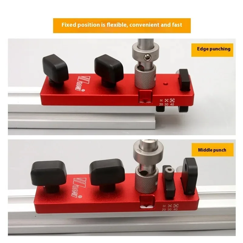 

Aluminum Profile Drill Guide Access Hole Drill Jig With Step Drill Bits for For 2020 2040 3030 3060 European Standard