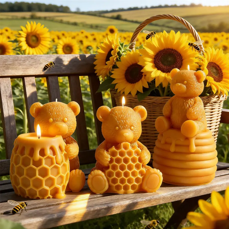 

Силиконовая форма 3D «Медведь-соты» для декора в деревенском стиле, для изготовления ароматических свечей, изделий из смолы, подарков ручной работы