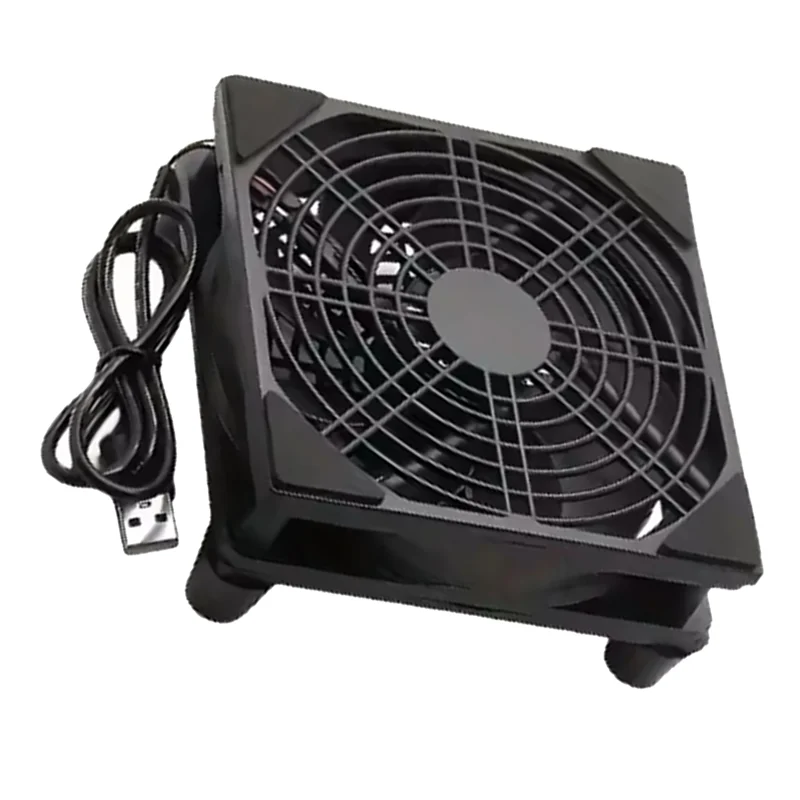 Router 120Mm Fan Diy Pc Cooler Wire-Free 12Cm Box Cooling Fan Wireless Silent Dc 5V Usb Power With Screws Protective Net For Tv