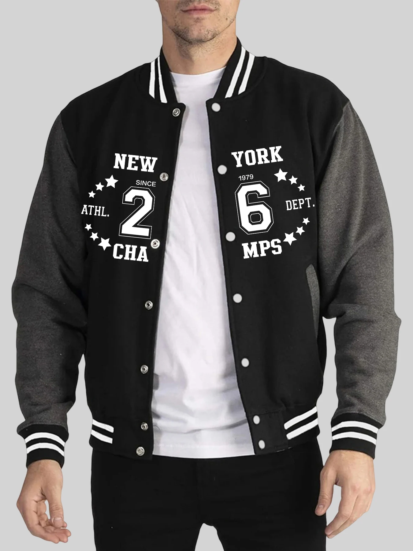 

New York Since 1979 Printed Mens Fashion Baseball Uniform Comfortable Vintage Jacket Autumn Winter Tops Casual Basics Streetwear