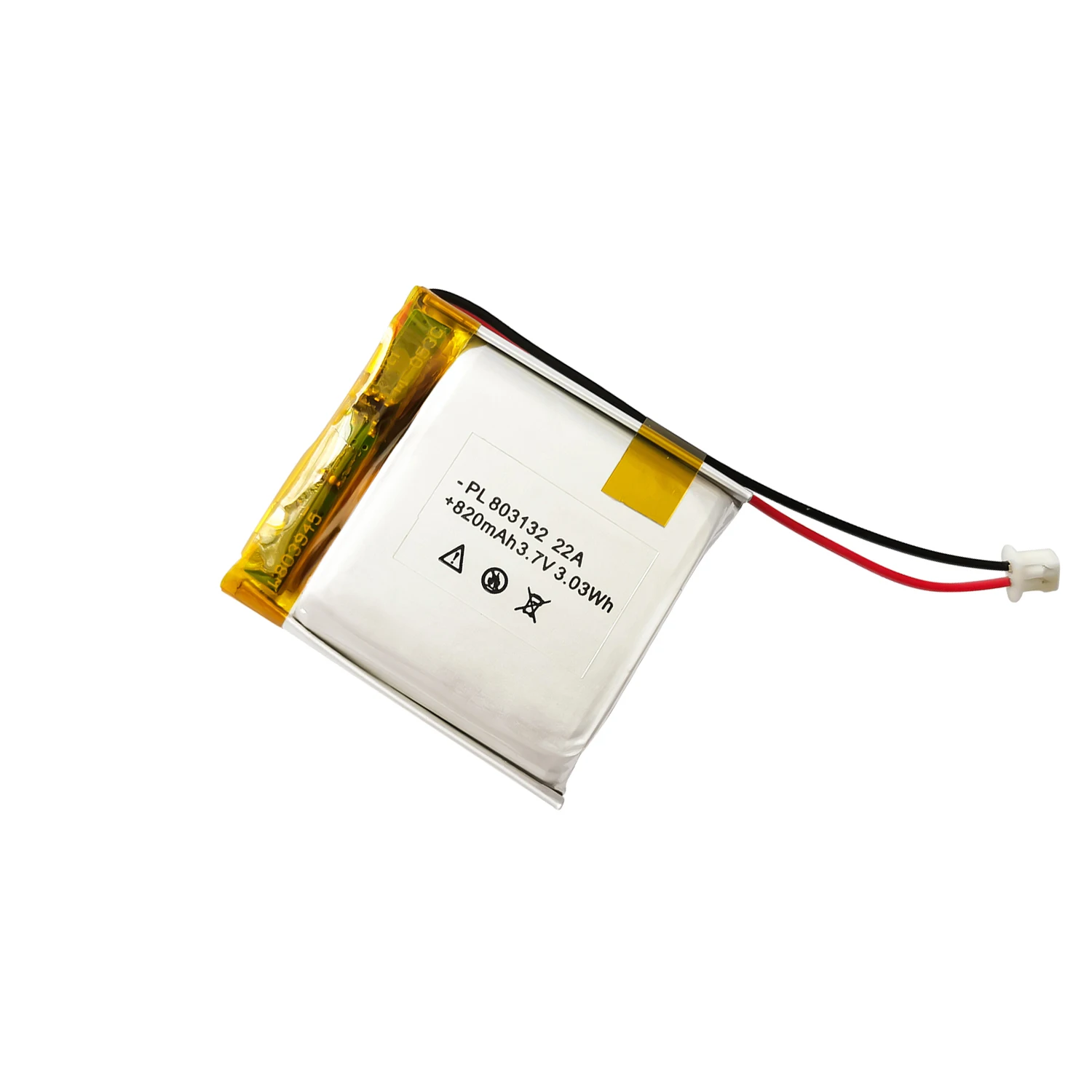 820mah 3.7V Pure Lipo Battery 803132 Polymer Lithium Ion / Li-ion
