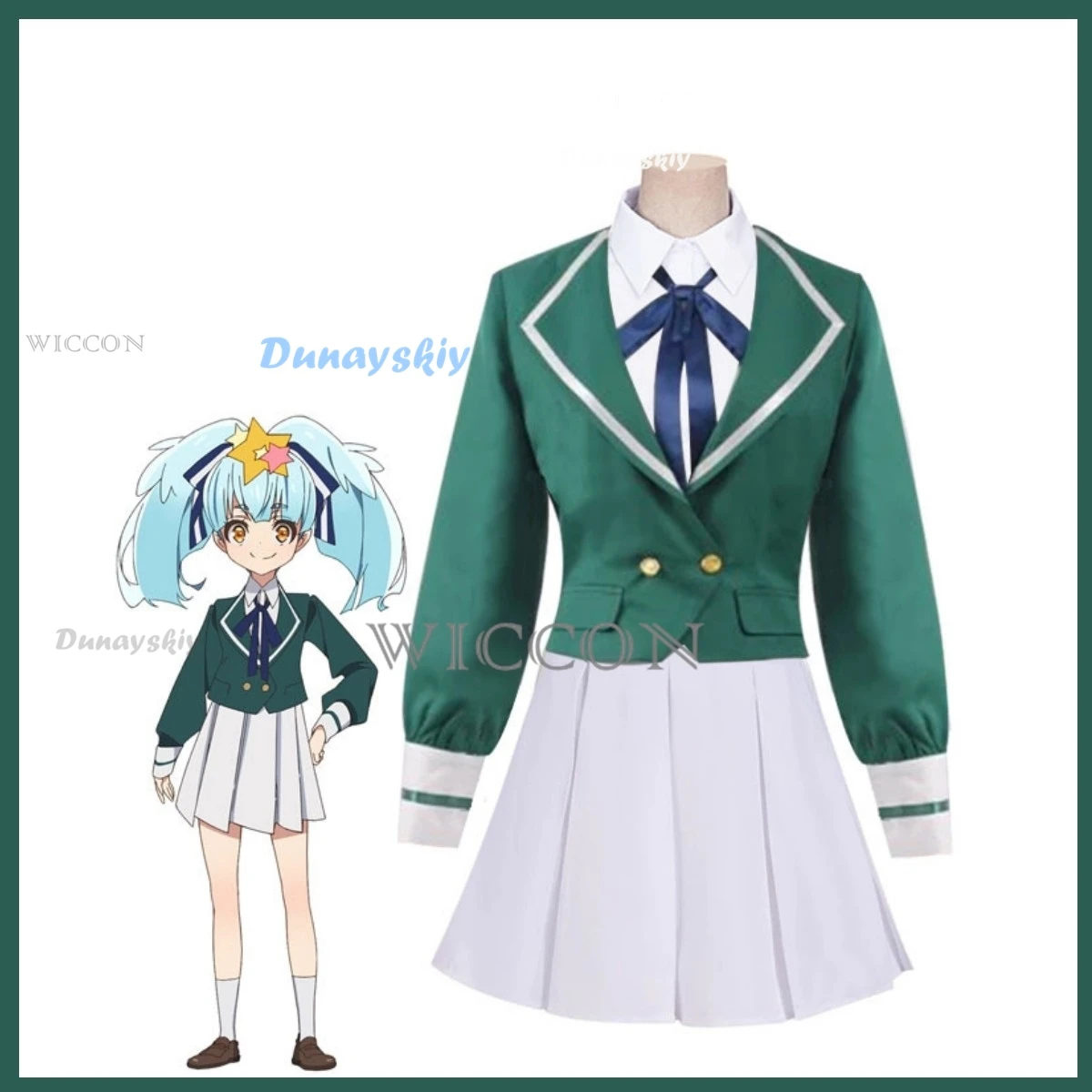 Anime Zombie Land Saga Hoshikawa Lily Cosplay Costume Wig Japanese Jk Uniform Adult Woman Lovely Halloween Christmas Suit