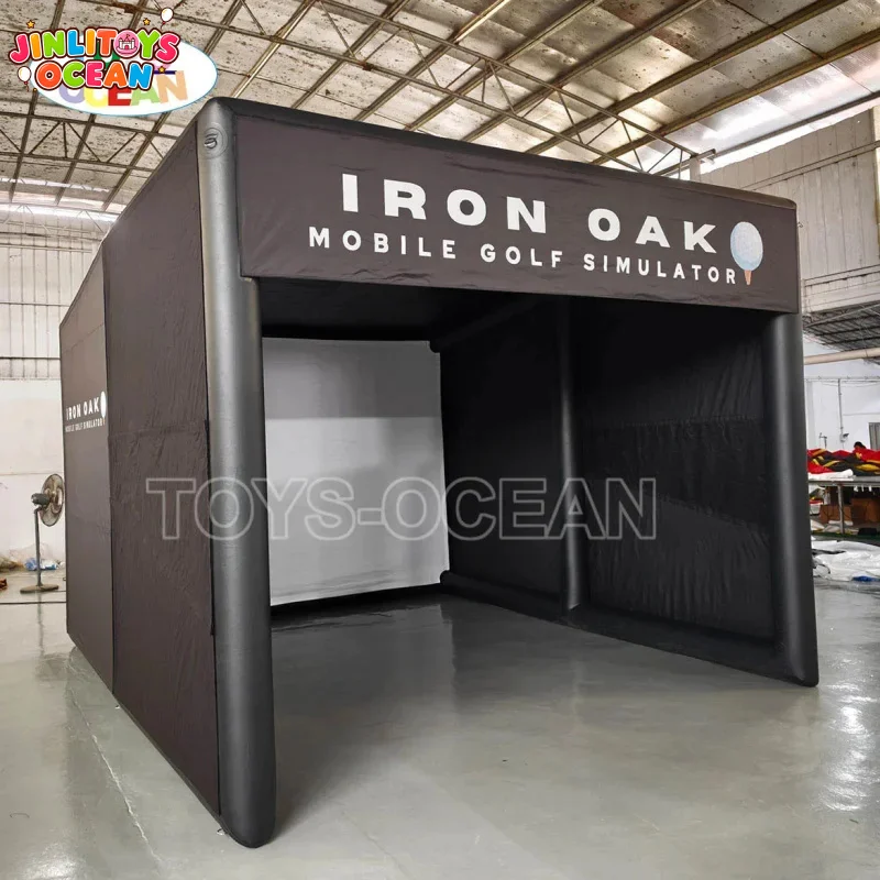 Inflatable Golf Simulator Enclosure Portable Golf Simulator Tent with Projection Screen for Indoor Outdoor Golf Training