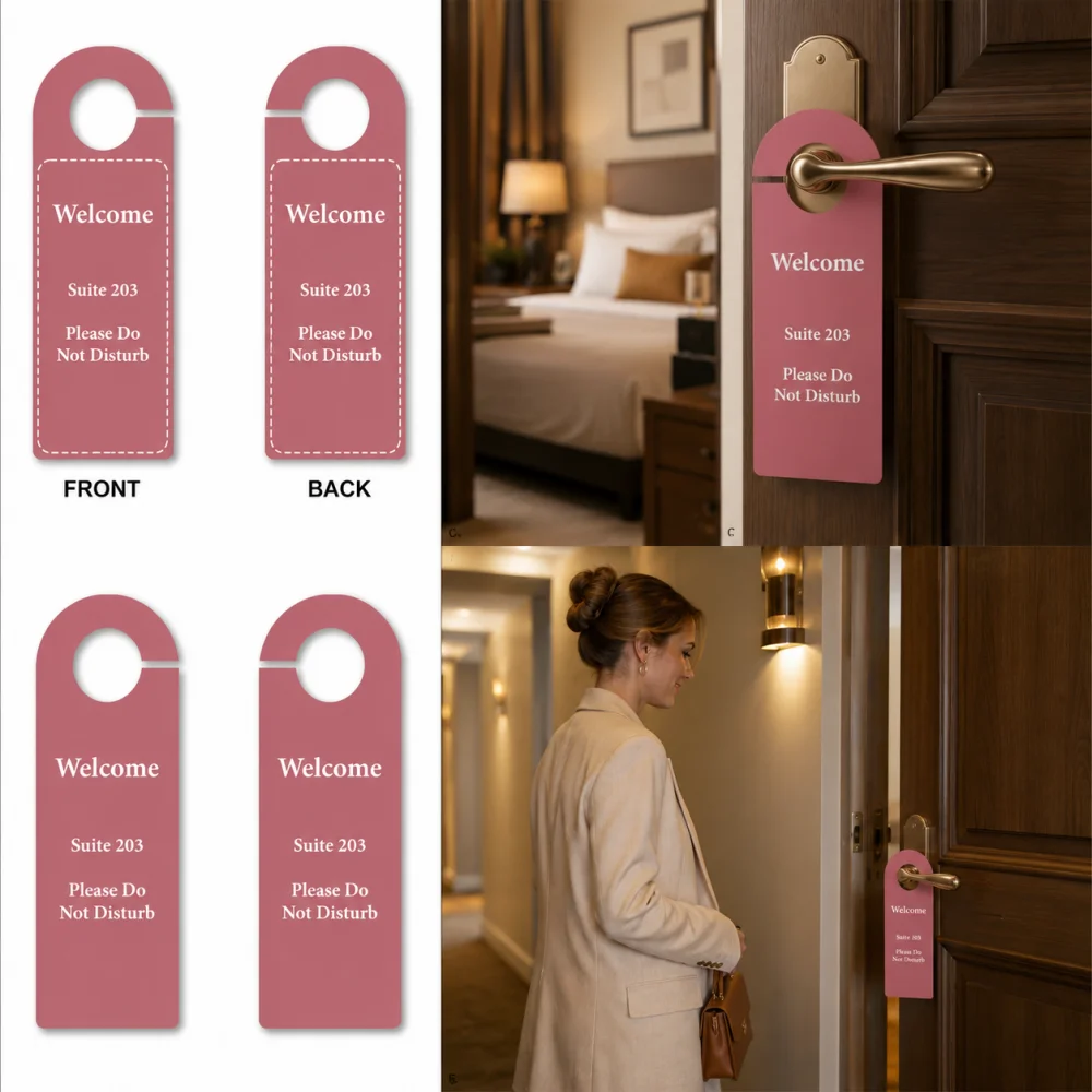 20Pcs Personalized Custom Your Text Logo Name Desigh Double Sided Customized Door Handle Pendant Room Hanging Sign Door Hanger