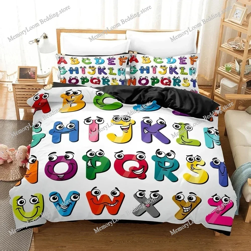 

2025 Alphabet Lore Bedding Set Single Twin Full Queen King Size Bed Set Kids Girls Boys Bedroom Duvet Cover Sets Anime Bed Linen
