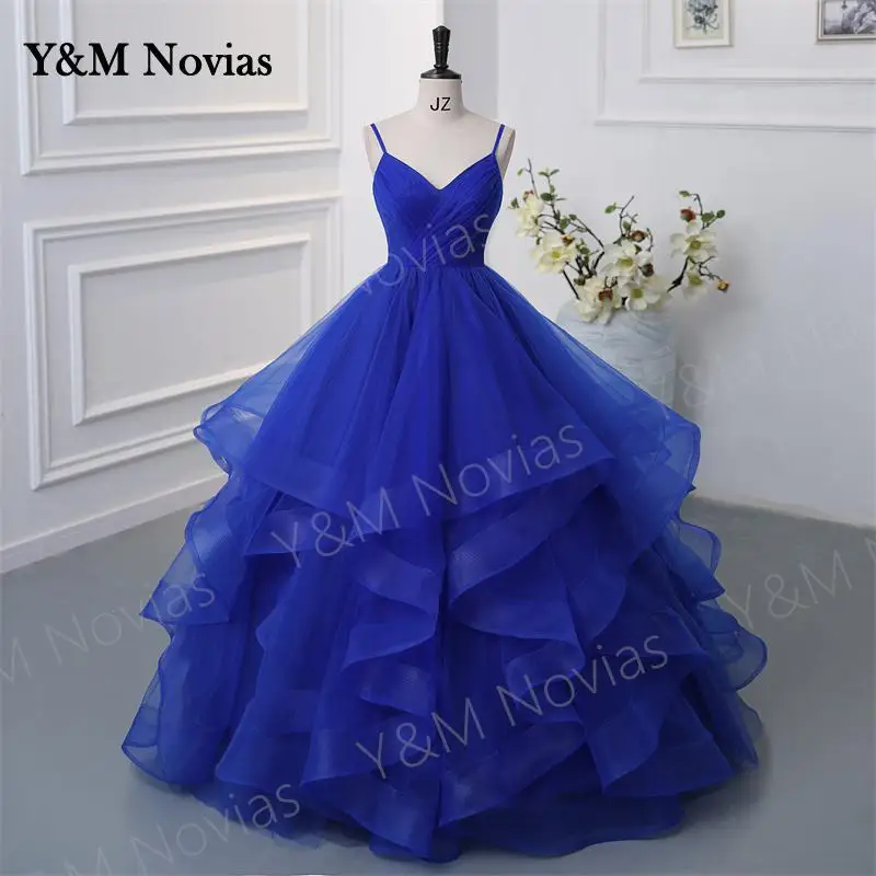 V Neck  Custom Color Quinceanera Dresses Dresses Spaghetti Strap Prom Dress High Waist Evening Gowns Party Dress Robe de soiree