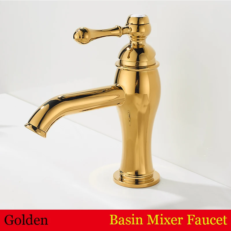 

Becola Antique Style Pull-out Faucet, Bathroom Sink, Washbasin, All Copper Gold Basin Faucet, Hot And Cold Mixing Faucet
