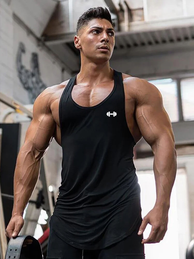 

Gym Workout Summer Mens Bodybuilding Sleeveless Vest Fitness Pure Cotton Fashion Breathable Casual Multiple Colors Available