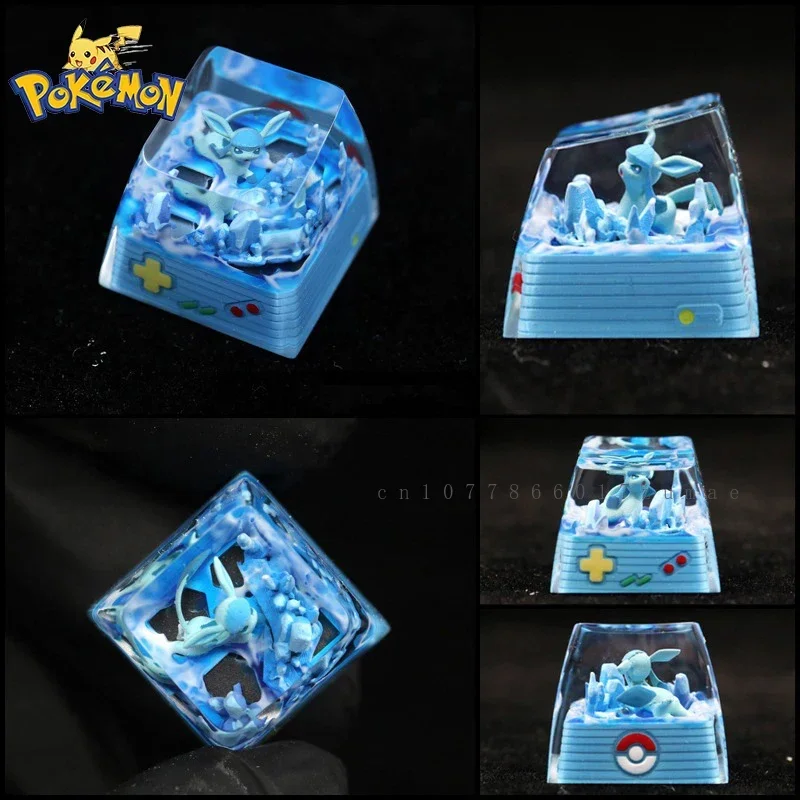 Pokemon Resin Keycaps Glaceon Anime Customized Micro Landscape Mechanical Keyboard DIY Keycaps Cute Keyboard Accessories Gifts