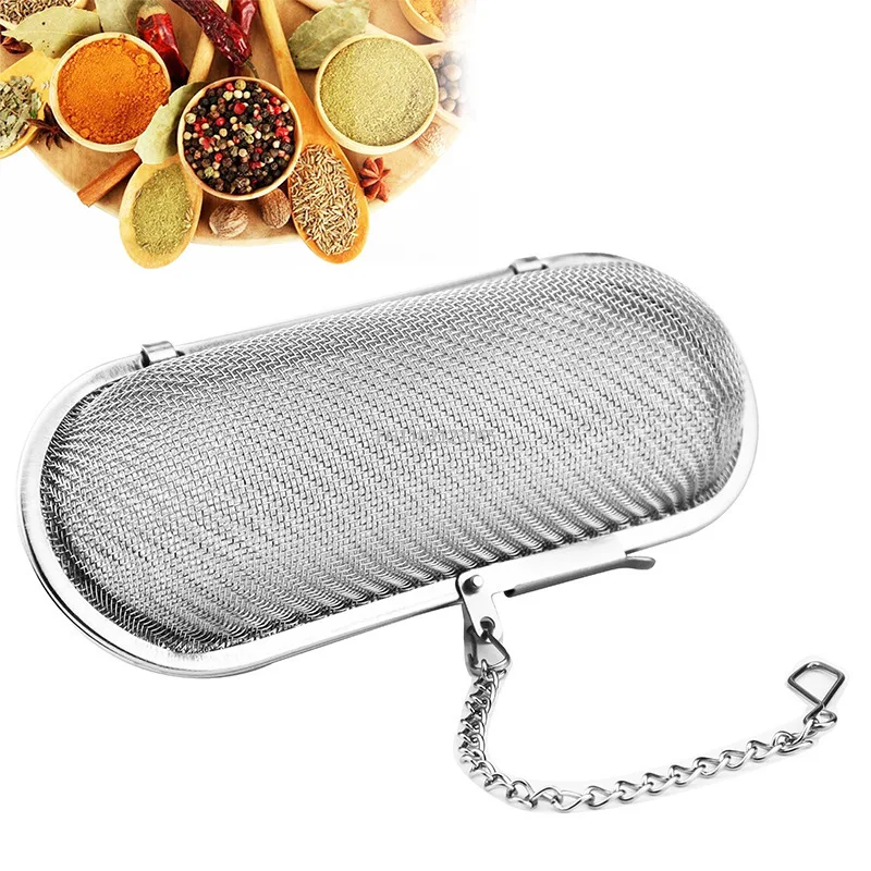 

Stainless Steel Cooking Spices Infuser Fine Mesh Loose Tea Herbal Strainer Multi-purpose Residue Filter for Household