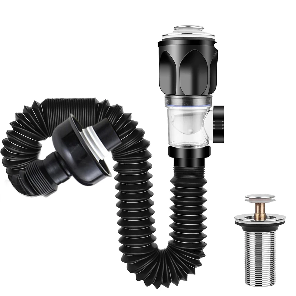 

1 шт., сливная труба для раковины, выдвижная гибкая канализационная дренажная труба с защитой от запаха, шланг для воды, слив для умывальника, аксессуары для ванной комнаты и кухни