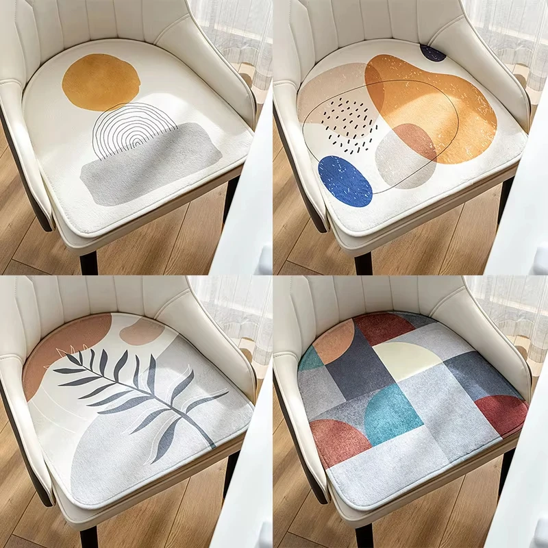 Horseshoe Shape Printed U-shaped Chair Mat Bench Cover Thick Non-slip Seat Mat For Autumn and Winter