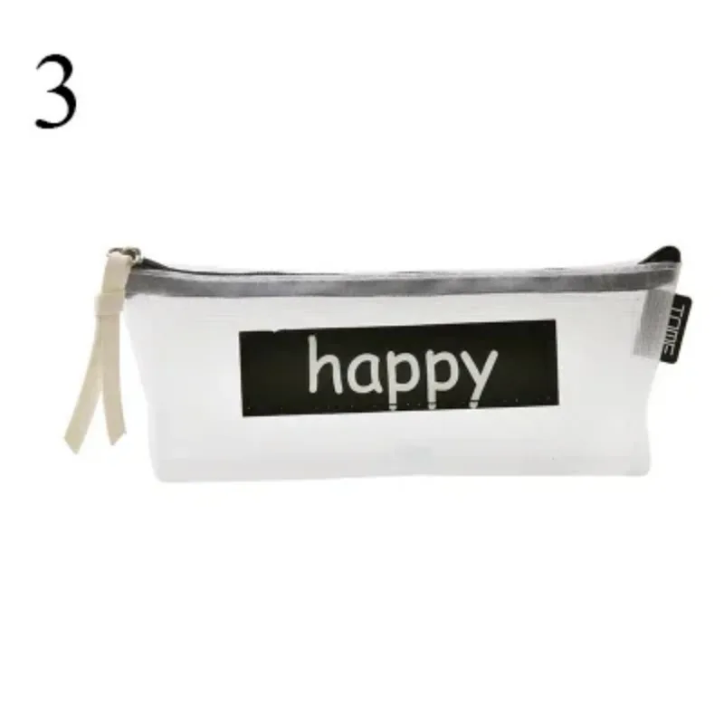 Tempat pensil transparan, kantong pensil jala untuk anak perempuan hadiah perlengkapan sekolah kantor alat tulis lucu ritsleting tempat pensil tas kosmetik