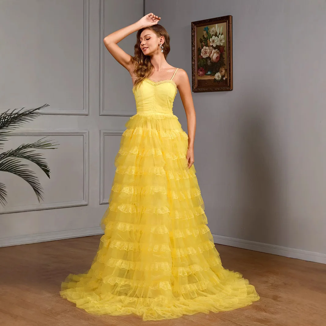 

New Dress, Long Dress, Banquet Evening Dress, Summer Lace Princess Dress Designer Kpop 2025 Summer Dress Robe Vestido Women