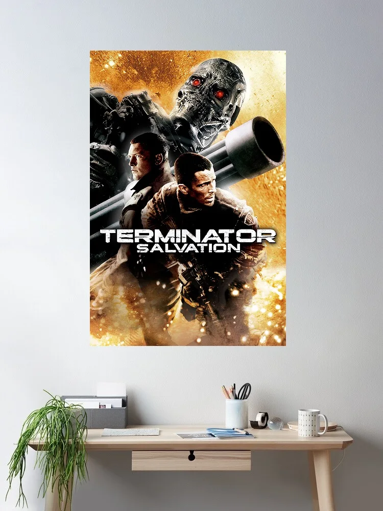 Póster en lienzo impreso de película Terminator Salvation, decoración para sala de estar, imagen de pared del hogar