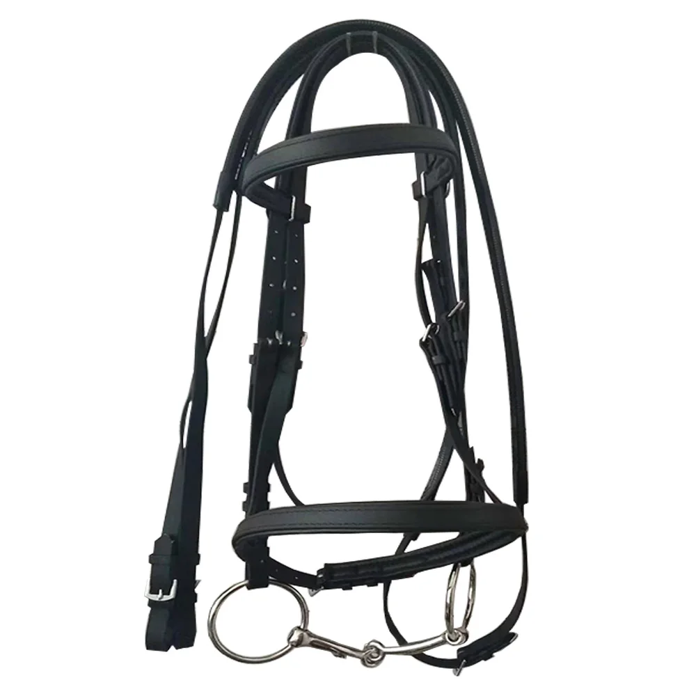 

Double Leather Horse Bridle & Halter Set, Stainless Steel Fittings