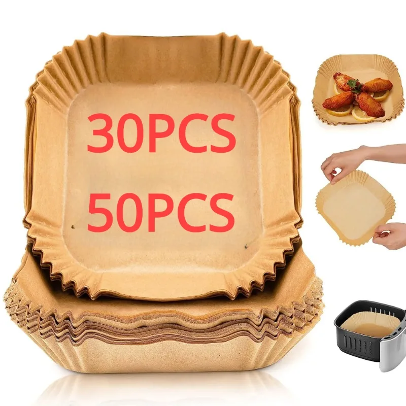 

Large Paper Air Fryer Liners Greaseproof Paper Plates Baking Supplies Non-stick Baking Mats Waxed Pastry Food Grade Bakeware Bar