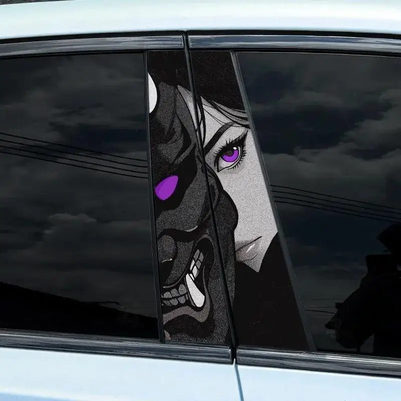 Waterproof Prajna Car Sticker - JDM Style, B-Pillar and Middle Pillar Scratch Resistant Sticker, Easy Sticker Vinyl