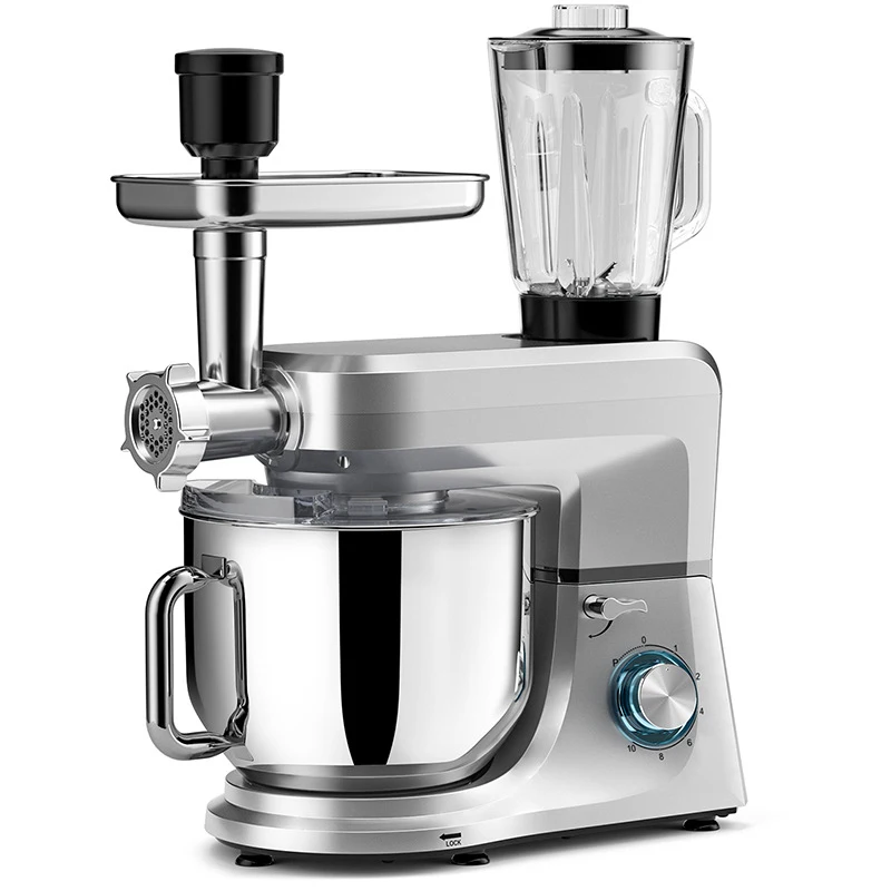 Máquina picadora de carne para hacer masa, batidora eléctrica de cocina con soporte, procesador inteligente multifuncional, Enema automático para el hogar