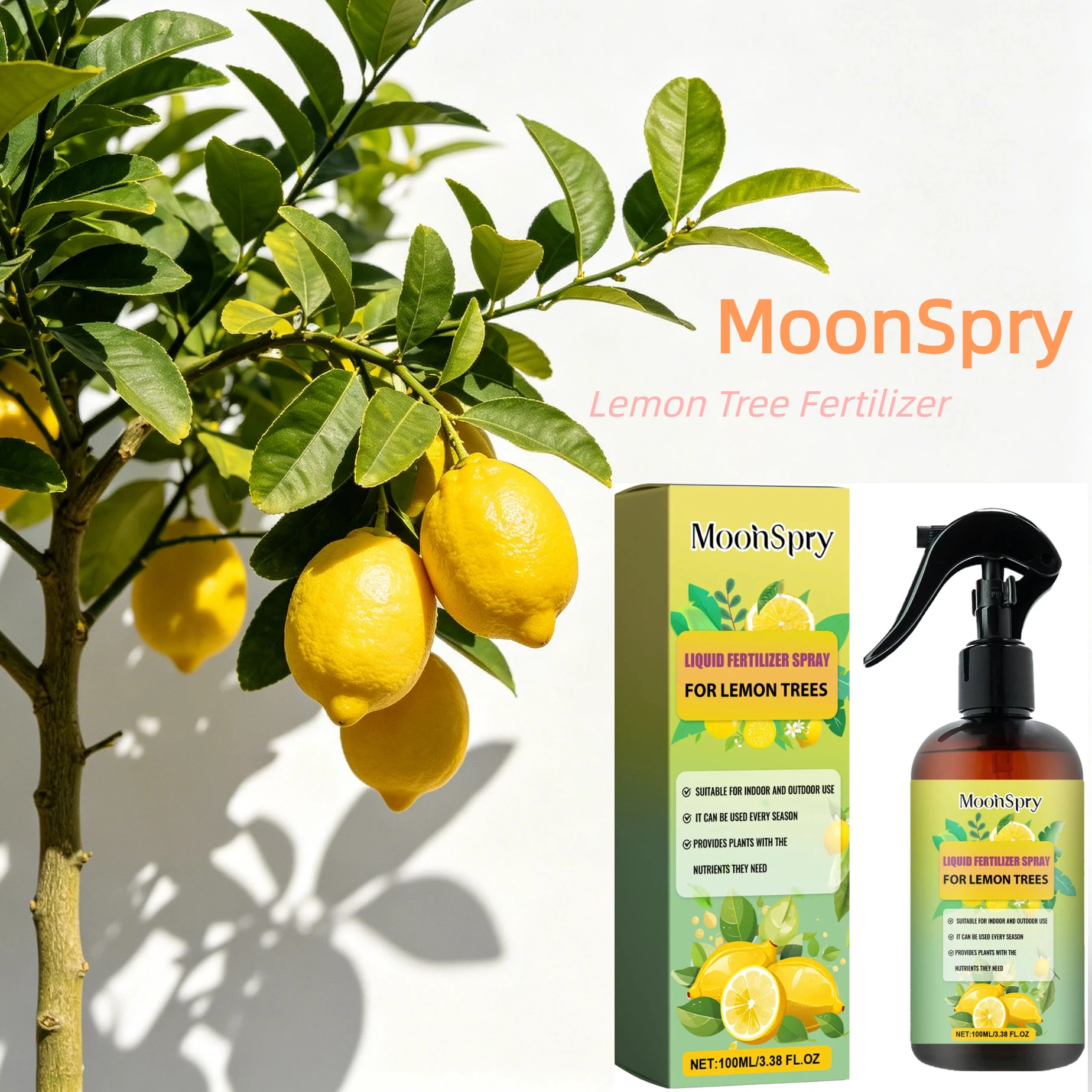 100ml Lemon Tree Liqud Fertilizer Seedling Booster Root Stimulator Leaf Growth Nutrient Garden Plant Food Lemon Fertilizer Spray