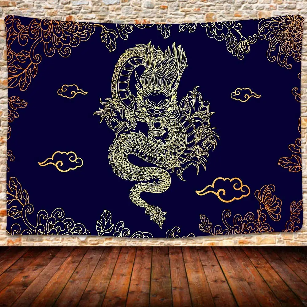 

Dragon Art Tapestry Chinese Mythology Legend Tapestry Fantasy Dragon Tapestry Wall Hanging for Bedroom Living Room Home Decor