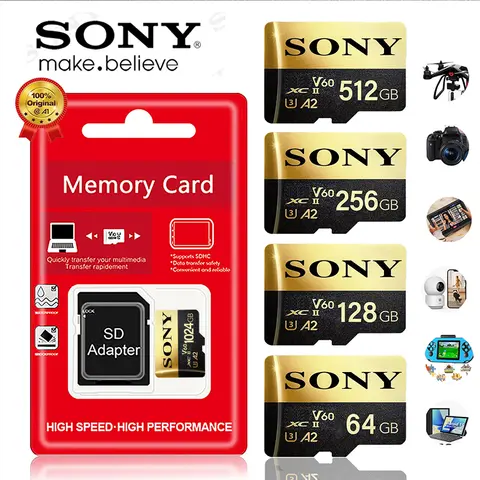 So*ny Memory Card 1TB 512GB Micro SD TF 256GB 128GB U1 A1 Micro SD 64GB 100Mb Reading Speed Class 10 Flash Micro Card for Phone