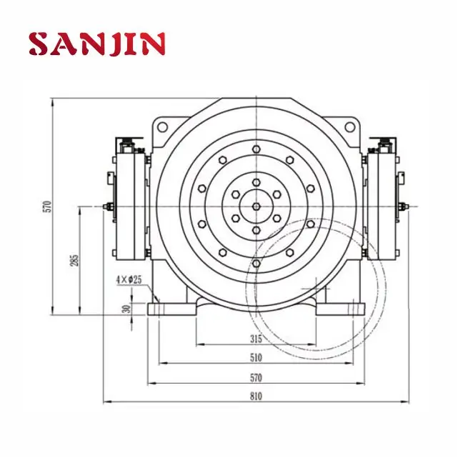 MONADRIVE elevator permanent magnet synchronous gearless traction machine MCK300