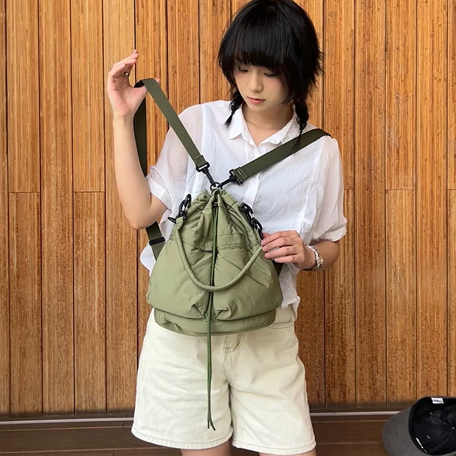 Multi-functional Backpacks casual drawstring shoulder bags simple men/women large-capacity lightweight crossbody bucket bags sac
