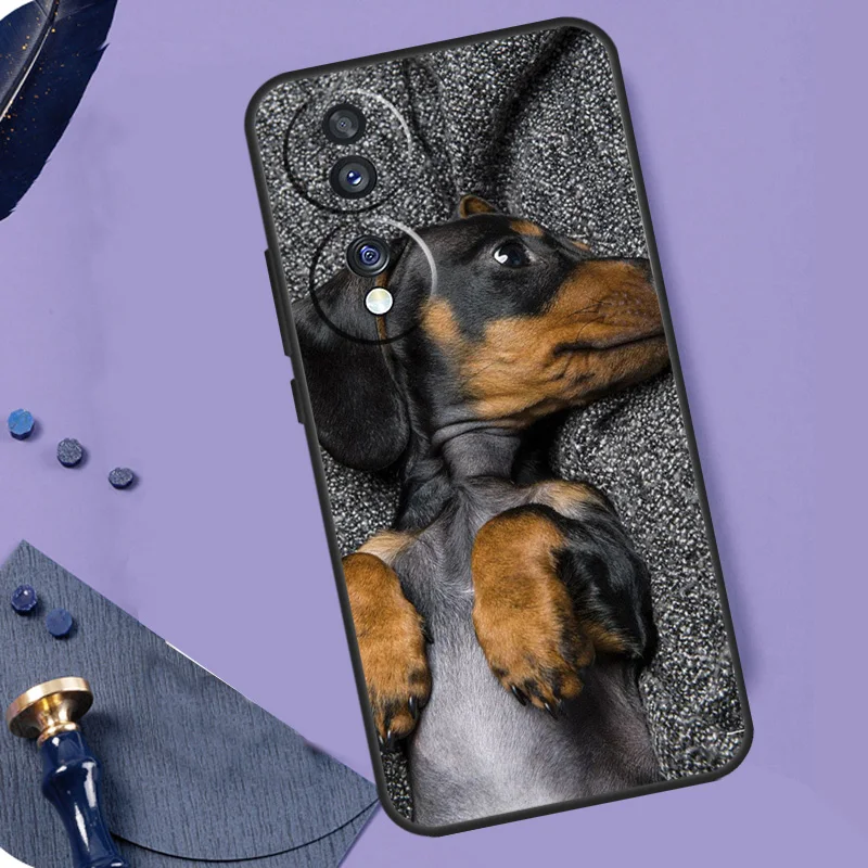 Cute Dachshund Teckel Dackel Dog Phone Case For Honor 90 Lite 70 50 Magic 5 6 Pro X6 X7 X8 X9 X6a X7a X8a X9a X9b X8b Cover