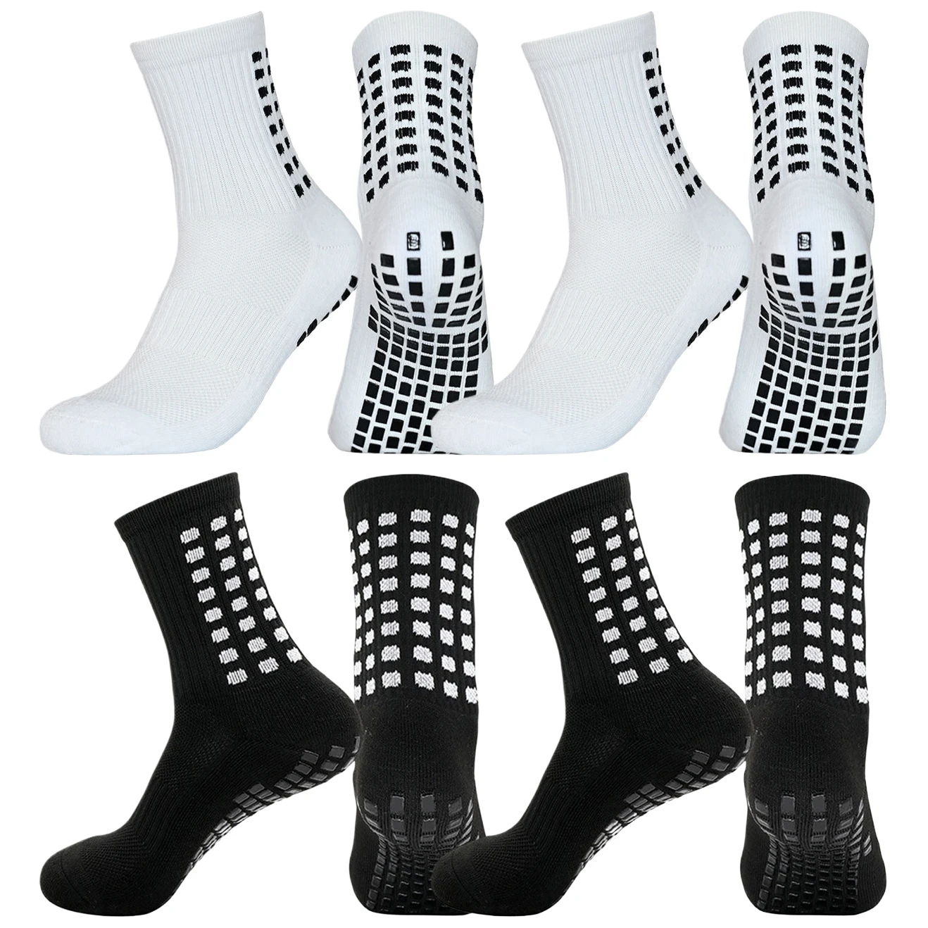 

4Pair Men Women Non-Slip Grip Socks Football Basketball Baseball Rugby Soccer Cycling Hiking Tennis SkateboardAthletic Exercise