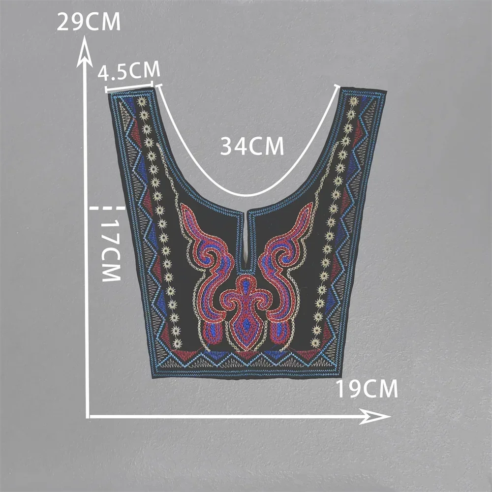 Fashion DIY sewing ethnic style embroidery lace collar Miao embroidery costumes clothing accessories polyester material