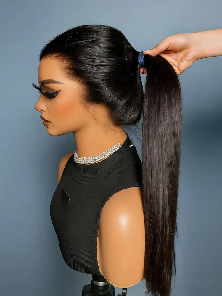 

250 High Desity 42 Inch Straight Human Hair Lace Frontal Wigs 13x6 13x4 HD Lace Front Human Hair Wigs PrePlucked For Women