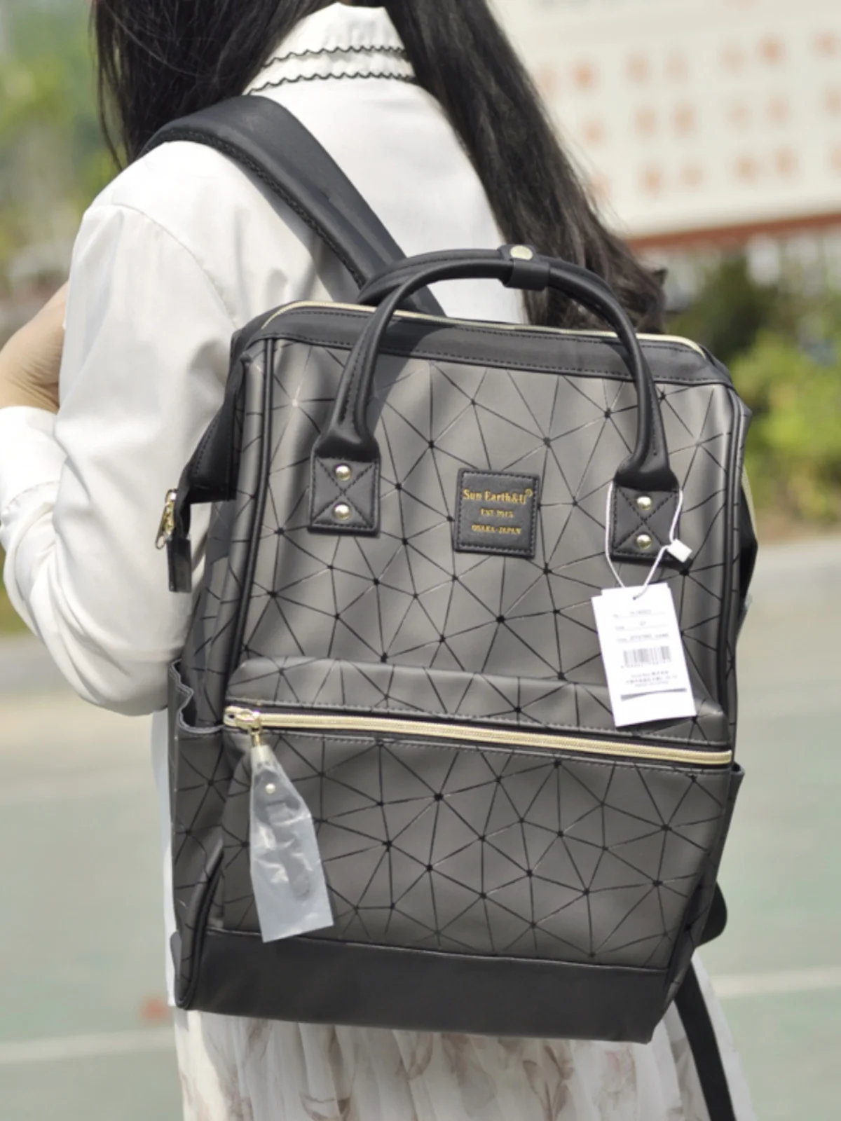 nouveau-sac-a-dos-double-Epaule-grande-capacite-motif-diamant-2024-sac-ordinateur-style-commuter-avec-poignee-souple-pour-jeunes