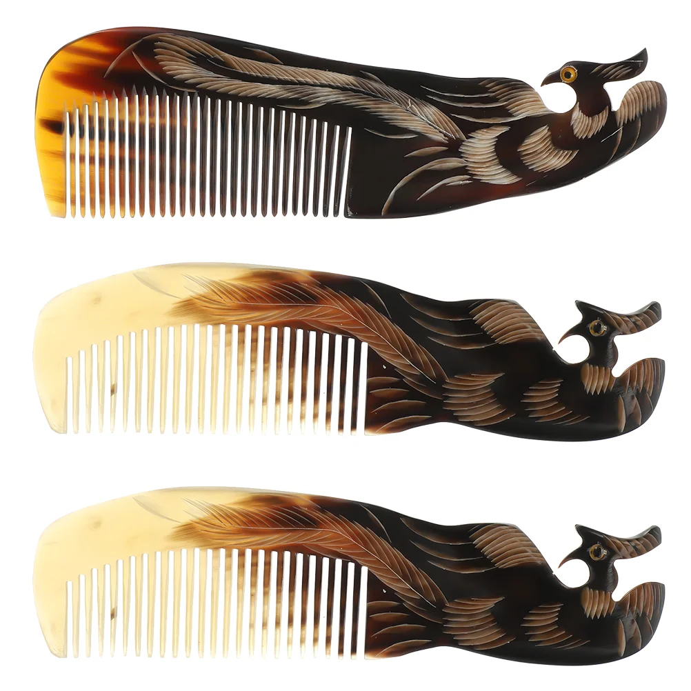 3 Pcs Phoenix Horn Comb Creative Hair Accessories Comfortable Massage Brush Styling Natural Women's