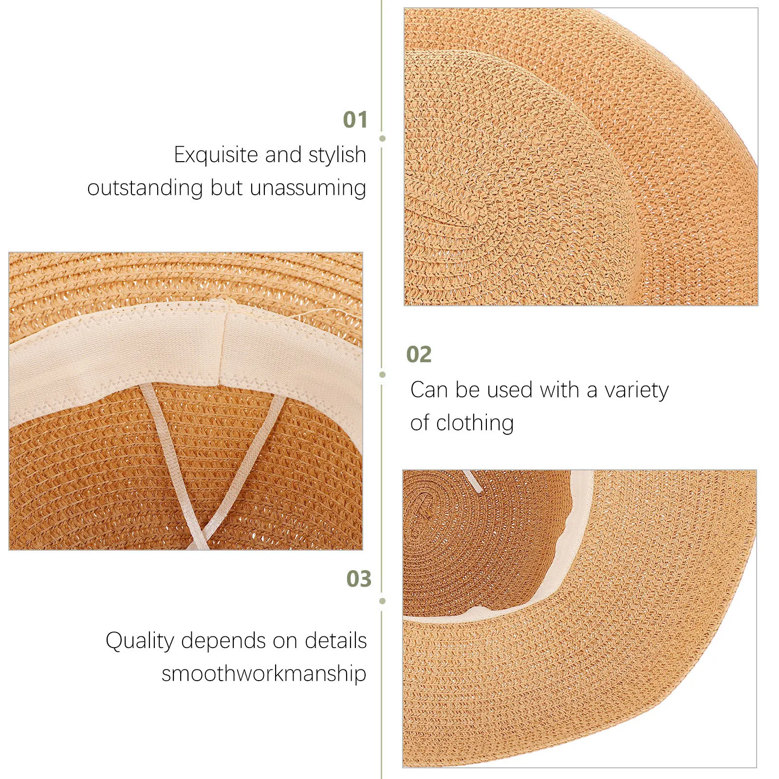 

1Pcs Sunshade Straw Hat Large Brim Breathable Sun Protection Hat Outdoor Beach Camping Travel Vacation Straw Cap