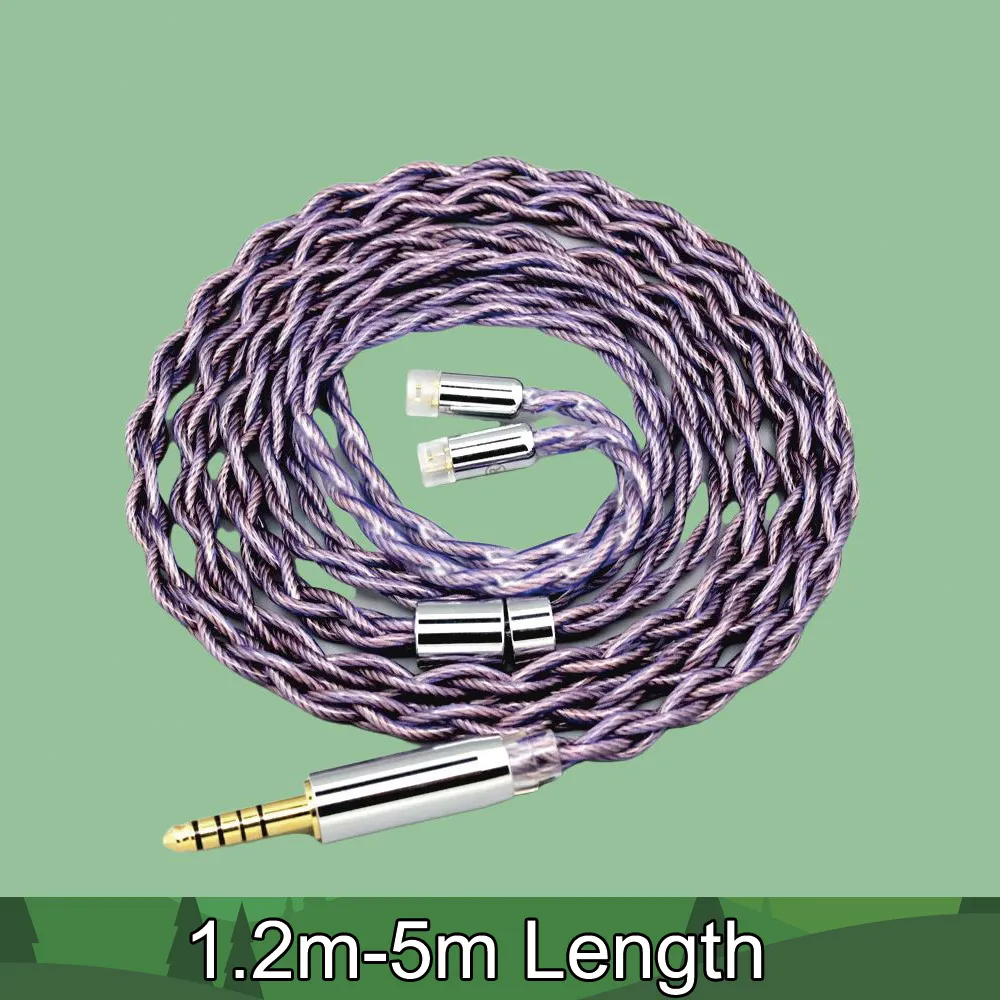 Type2 1.8 مللي متر 140 النوى سماعة أذن كابل ل Sennheiser IE8 IE8i IE80 IE80s دبوس معدني litz 7N OCC 7866