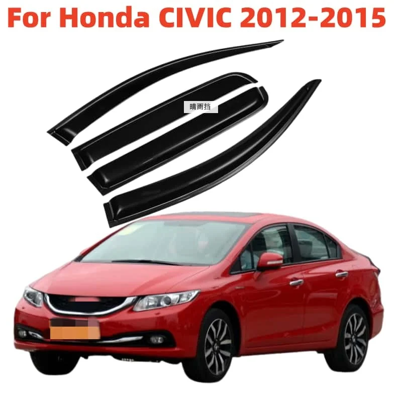 For Honda CIVIC 2012 2013 2014 2015 Sedan Window Visor Rain Guard Side Deflector Weathershield Moulding Trim Car Accessories