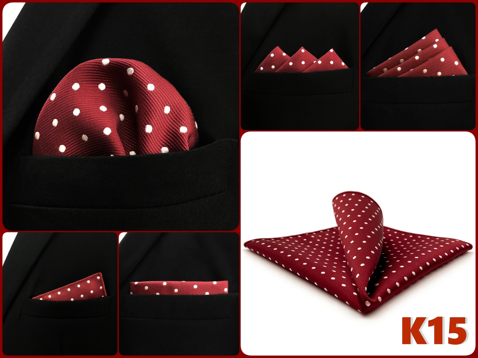 Pocket Square Handkerchief for Men Polka Dot Dots Plaid Check Checkered Suit Pocket Towel Hanky Mens Gift Wedding Business Party