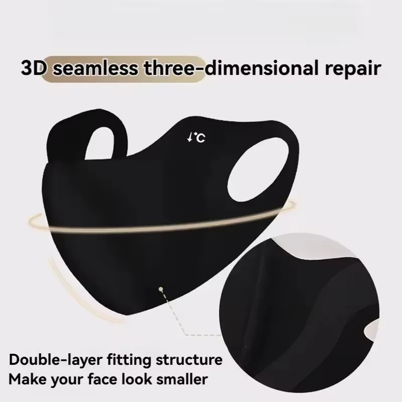 1-10 قطعة الصيف UV حماية قناع الوجه للنساء الحرير الجليد ثلاثية الأبعاد لا أثر قناع الوجه الصغيرة واقية من الشمس مرونة تنفس واقي الوجه #5